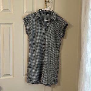 Express grey polka dot shirt mini dress. Excellent condition!